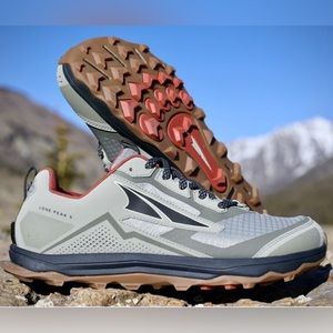 Altra Lone Peak 5 Gray and Red Sneakers